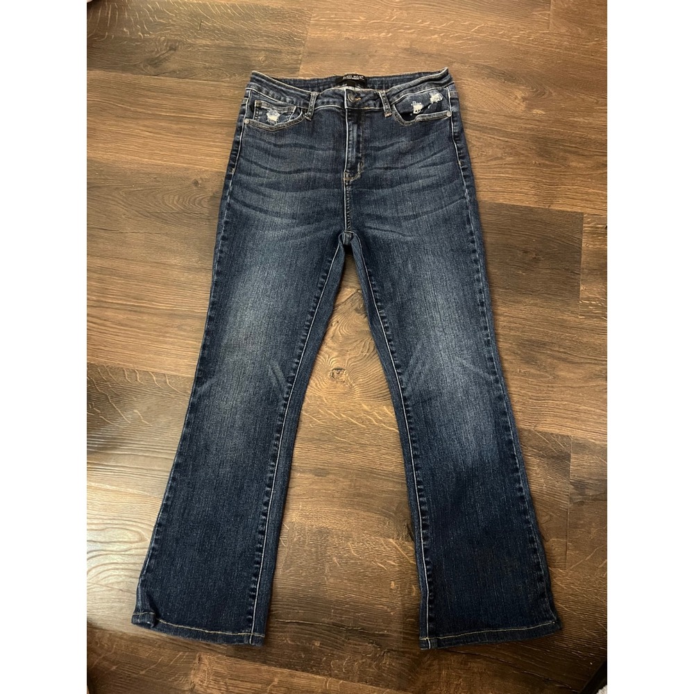 Judy Blue Los Angeles Dark Wash Bootcut Jeans Distressed JB88290-S Size 13/31